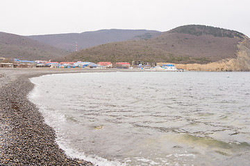 Image showing The coastal strip in the bay of the village of Sukko spring, a suburb of Anapa