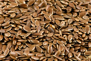 Image showing A close-up picture of some flax-seed