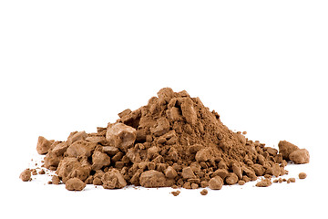 Image showing A pile of Cocoa powder isolated on white background