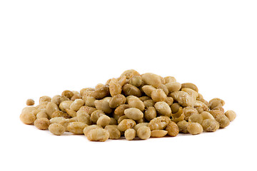 Image showing A pile of Soybeans isolated on white background