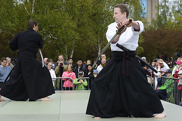 Image showing HELSINKI, FINLAND – MAY 15, 2016: Japanese cherry blossom fest