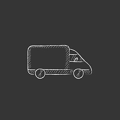 Image showing Delivery truck. Drawn in chalk icon.