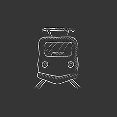 Image showing Front view of train. Drawn in chalk icon.