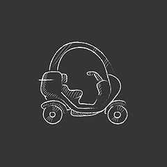 Image showing Rickshaw. Drawn in chalk icon.