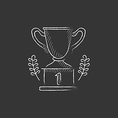 Image showing Trophy. Drawn in chalk icon.