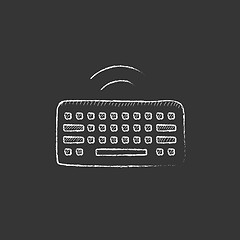 Image showing Wireless keyboard. Drawn in chalk icon.