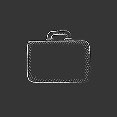 Image showing Briefcase. Drawn in chalk icon.