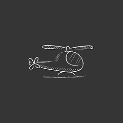 Image showing Helicopter. Drawn in chalk icon.