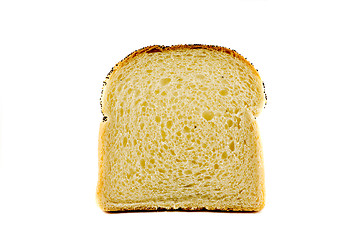 Image showing A singel slice of toast isolated on white background