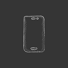 Image showing Mobile phone. Drawn in chalk icon.