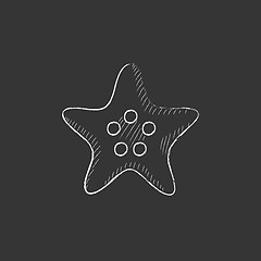 Image showing Starfish. Drawn in chalk icon.