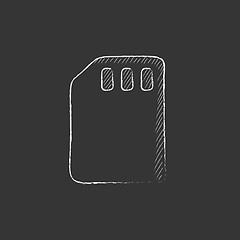 Image showing Sim card. Drawn in chalk icon.