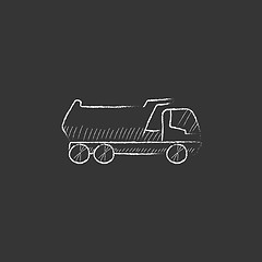 Image showing Dump truck. Drawn in chalk icon.