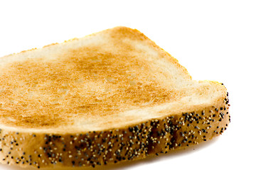 Image showing Close-up picture of a toasted bread isolated on white background