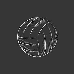 Image showing Volleyball ball. Drawn in chalk icon.