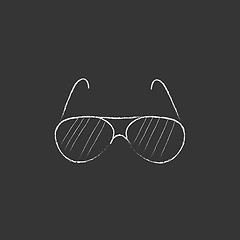 Image showing Eyeglasses. Drawn in chalk icon.