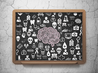 Image showing Health concept: Brain on School board background