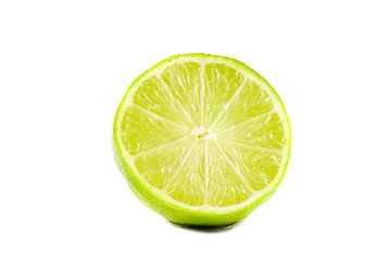 Image showing Sliced lime fruit isolated on white background