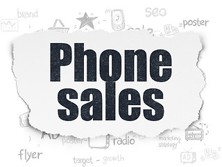 Image showing Marketing concept: Phone Sales on Torn Paper background