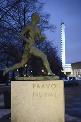 Image showing HELSINKI, FINLAND – MARCH 9, 2016: Statue of Paavo Nurmi from 