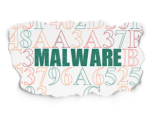 Image showing Security concept: Malware on Torn Paper background