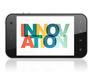 Image showing Business concept: Smartphone with Innovation on  display