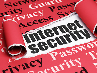 Image showing Safety concept: black text Internet Security under the piece of  torn paper