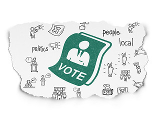 Image showing Politics concept: Ballot on Torn Paper background