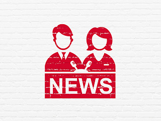 Image showing News concept: Anchorman on wall background