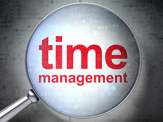 Image showing Timeline concept: Time Management with optical glass
