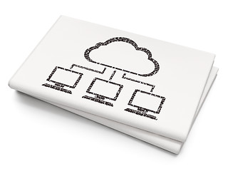 Image showing Cloud technology concept: Cloud Network on Blank Newspaper background