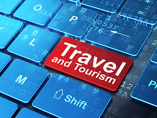 Image showing Vacation concept: Travel And Tourism on computer keyboard background