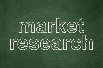 Image showing Marketing concept: Market Research on chalkboard background