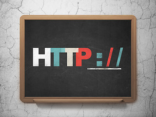 Image showing Web development concept: Http : / / on School board background