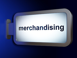 Image showing Marketing concept: Merchandising on billboard background