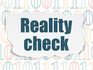 Image showing Finance concept: Reality Check on Torn Paper background