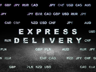 Image showing Finance concept: Express Delivery in grunge dark room