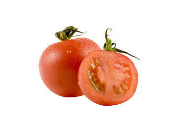 Image showing Two red tomatos isolated on white background