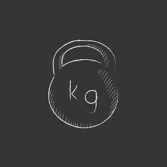 Image showing Kettlebell. Drawn in chalk icon.