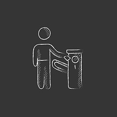 Image showing Man at car barrier. Drawn in chalk icon.