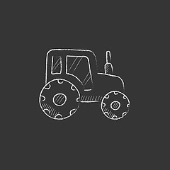 Image showing Tractor. Drawn in chalk icon.