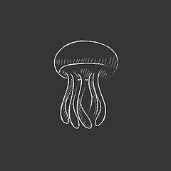 Image showing Jellyfish. Drawn in chalk icon.