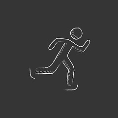 Image showing Speed skating. Drawn in chalk icon.