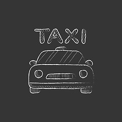 Image showing Taxi. Drawn in chalk icon.