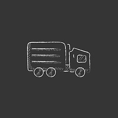 Image showing Delivery truck. Drawn in chalk icon.