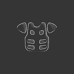 Image showing Motorcycle suit. Drawn in chalk icon.