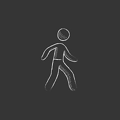 Image showing Pedestrianism. Drawn in chalk icon.