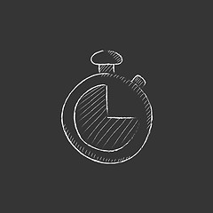 Image showing Stopwatch. Drawn in chalk icon.