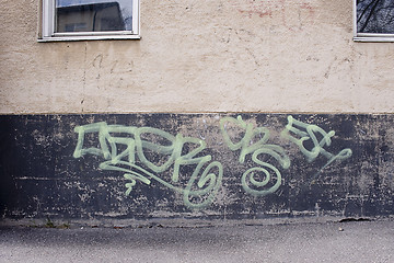 Image showing Grungy concrete texture with grafitti