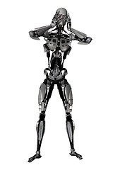 Image showing 3D Illustration Male Cyborg on White